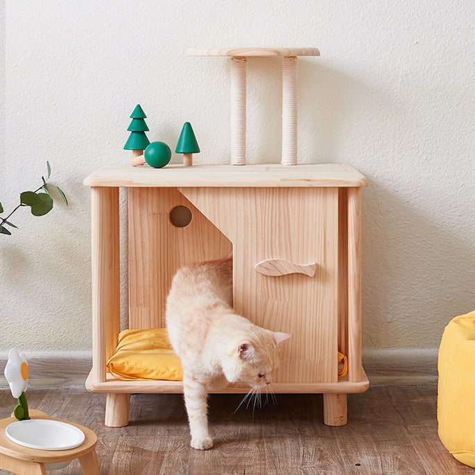 キャビネットみたいな無垢材キャットハウス2435