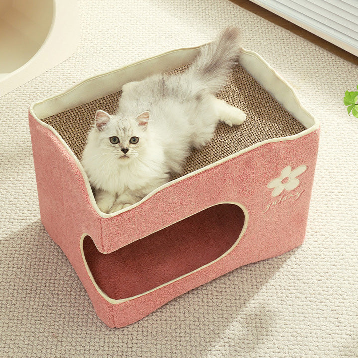 ふわふわ爪とぎ付き二段ベッド 2333