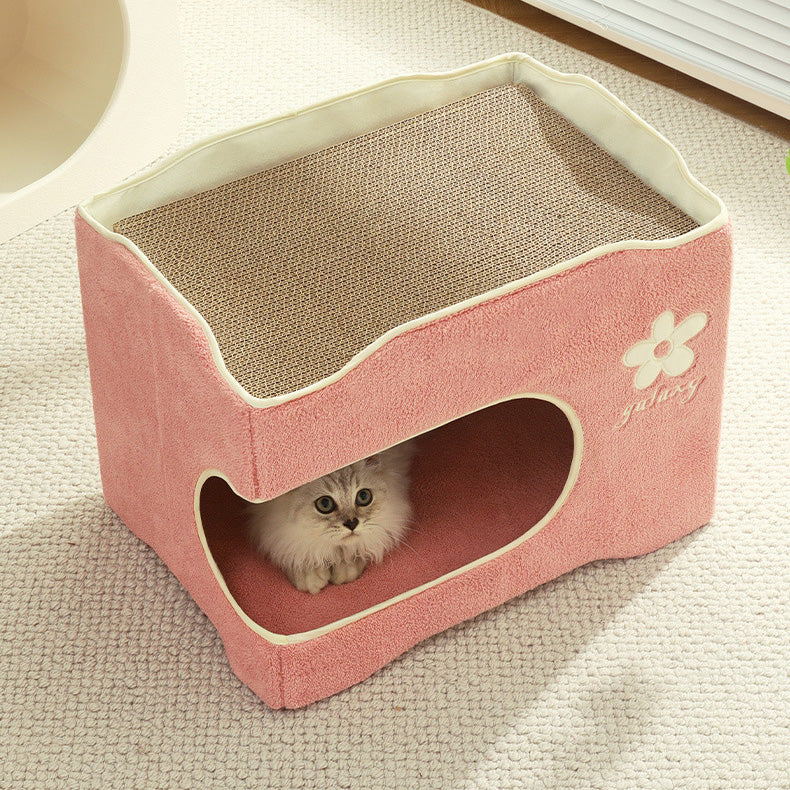 ふわふわ爪とぎ付き二段ベッド 2333