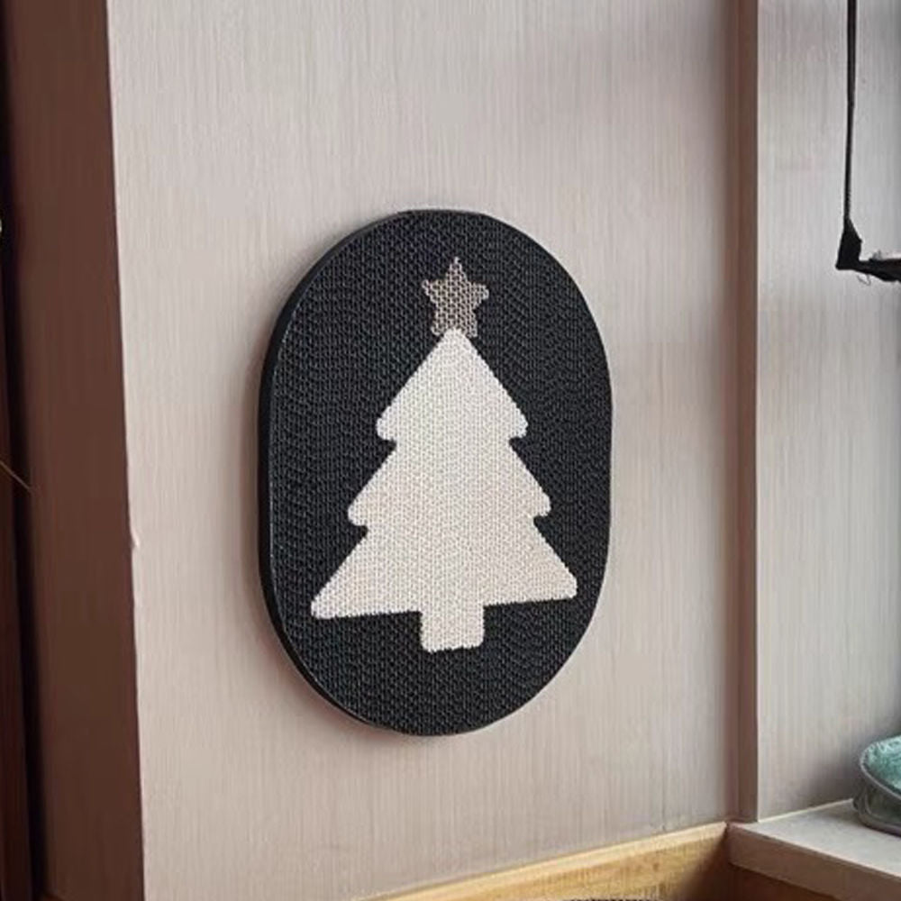 白黒クリスマスツリー爪とぎボードウォールステッカー2449