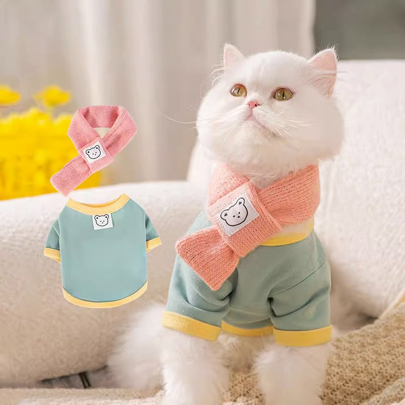 くまちゃんマフラー付きトレーナー 2338