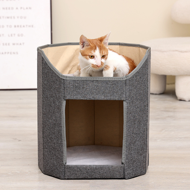 屋根でも遊べる猫ハウス リバーシブルマット付き 2615