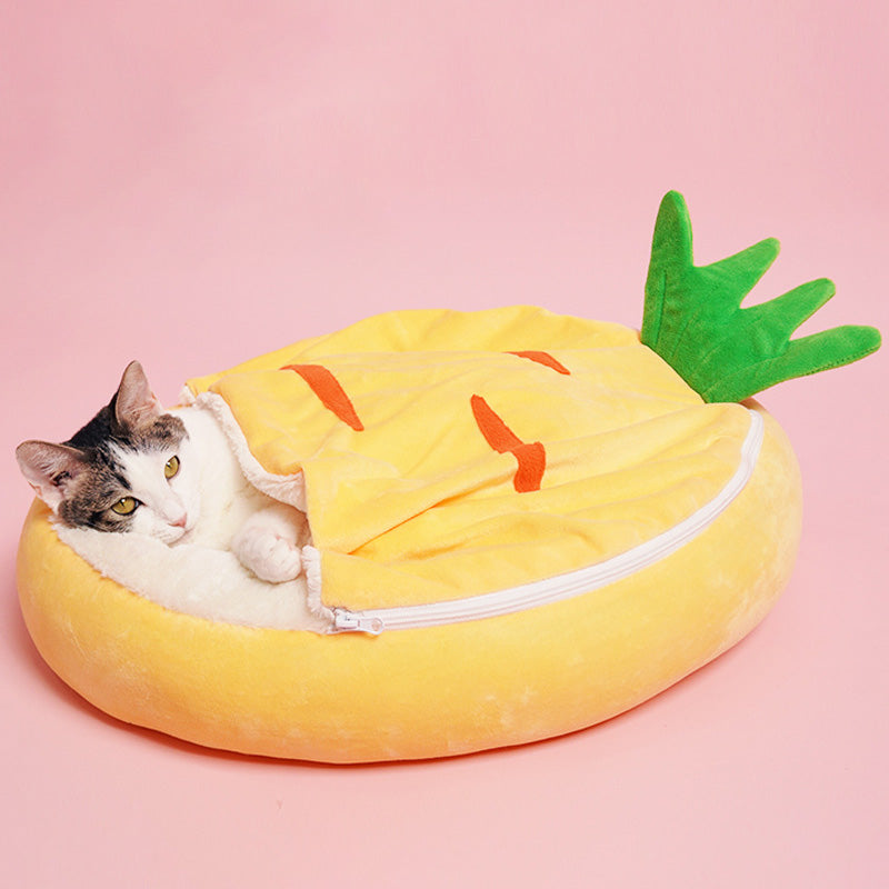 ふわもこまんまるパイナップルベッド2407