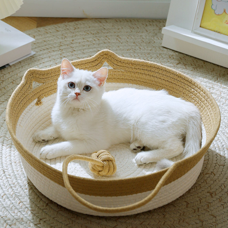 猫耳としっぽの手編みベッドS 2401