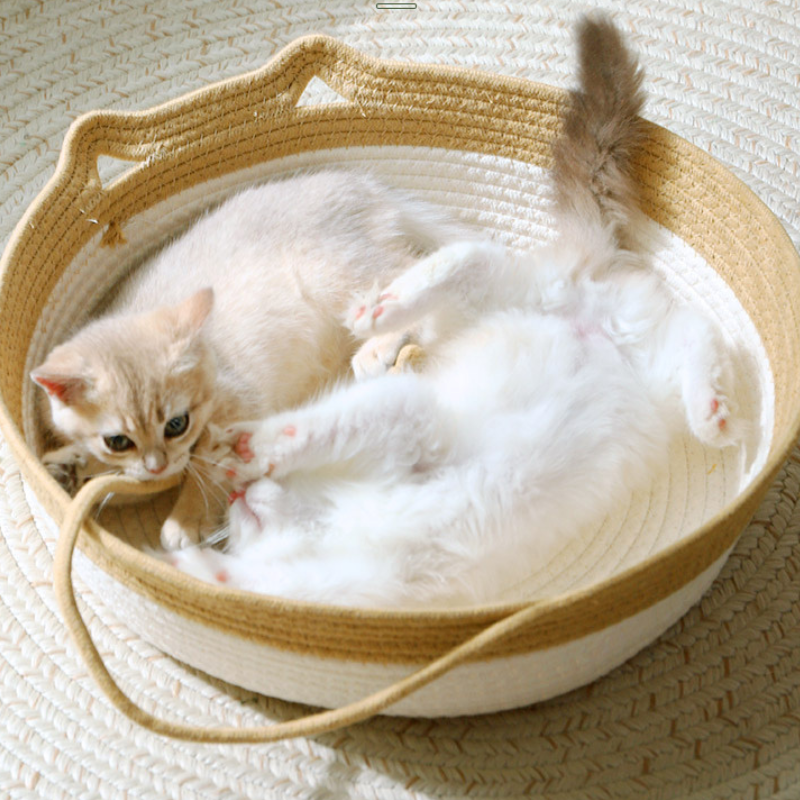 猫耳としっぽの手編みベッドS 2401