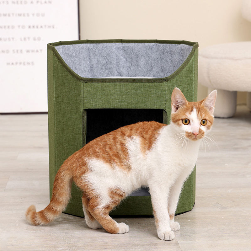 屋根でも遊べる猫ハウス リバーシブルマット付き 2615