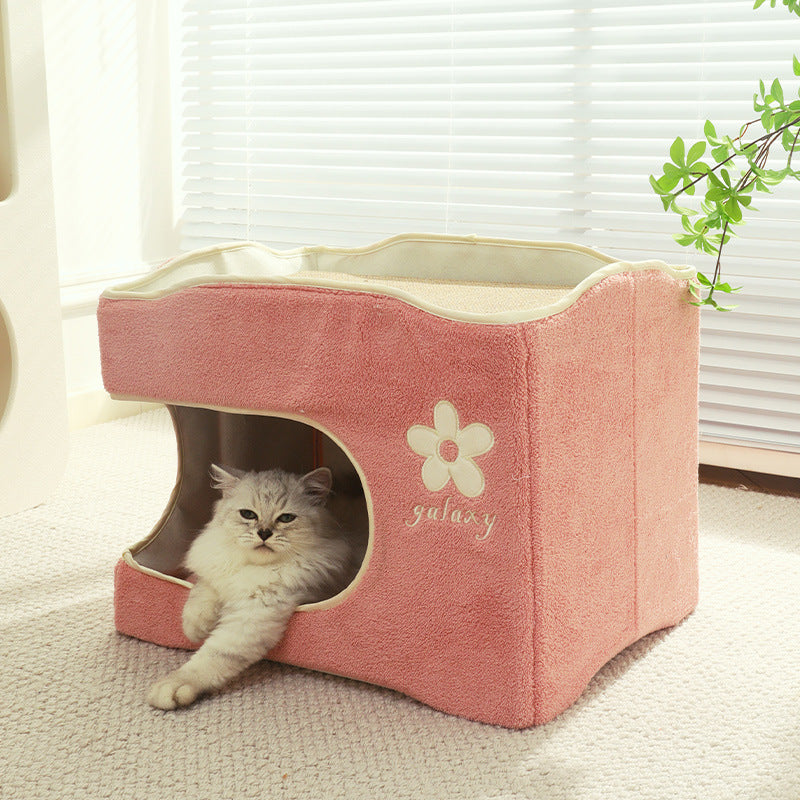 ふわふわ爪とぎ付き二段ベッド 2333