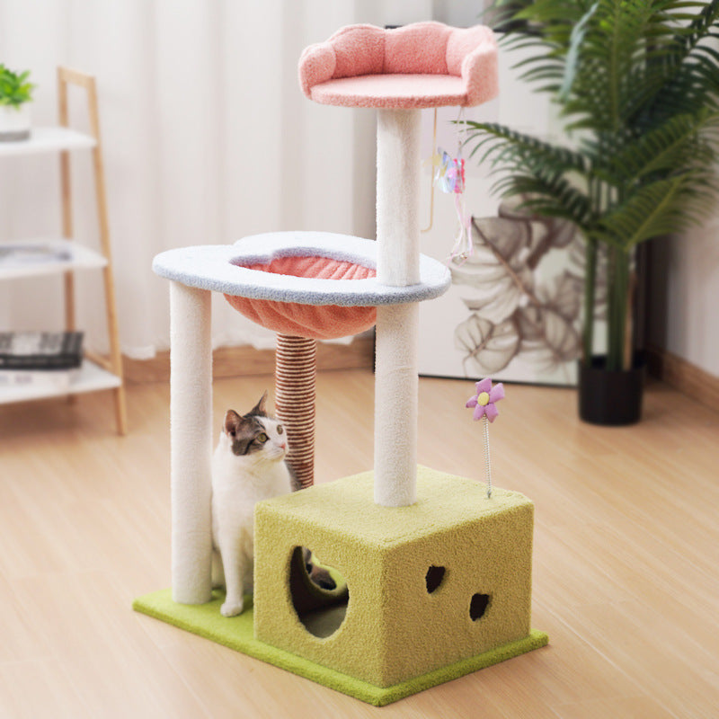 まったりハンモック付きチューリップキャットタワー2383