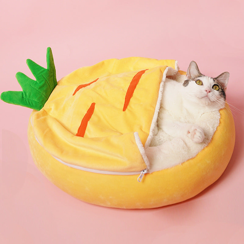 ふわもこまんまるパイナップルベッド2407