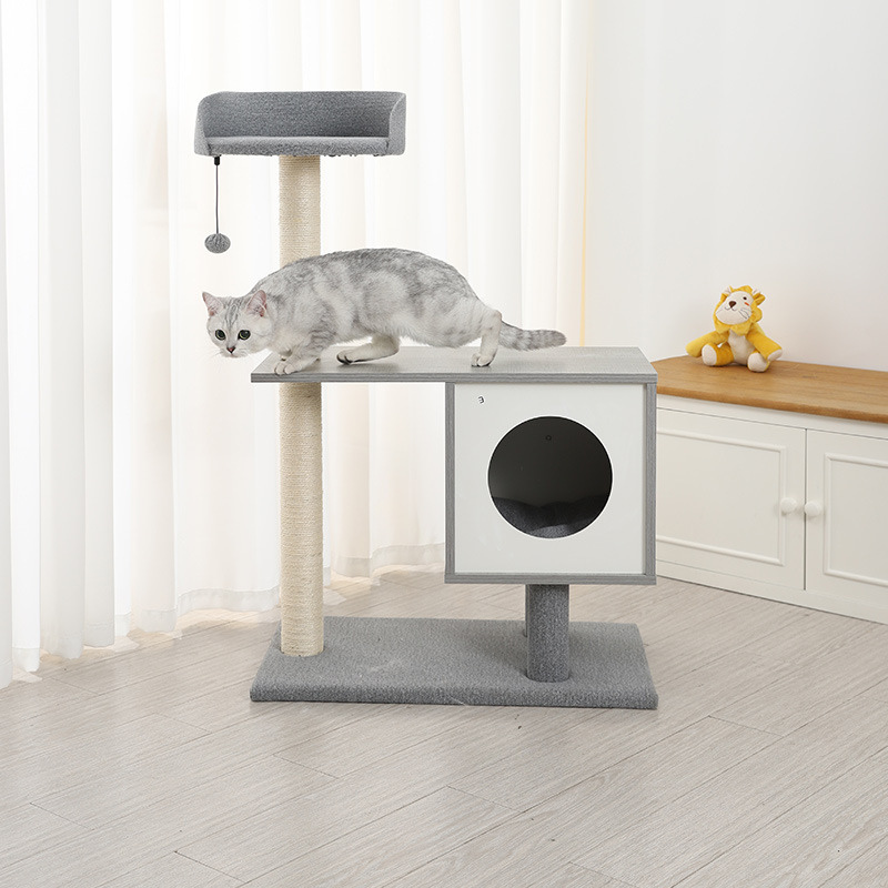 ボックス型ハウス付きキャットタワー 2575