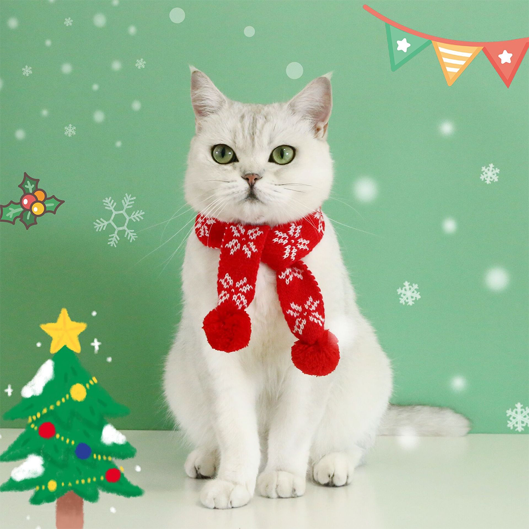 ポンポンつきクリスマスマフラー 2227