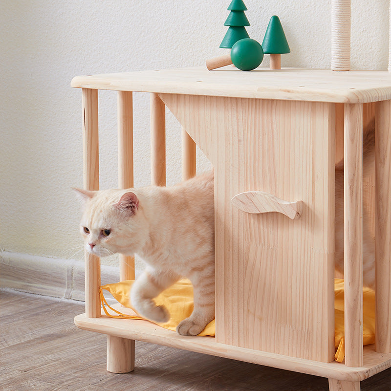 キャビネットみたいな無垢材キャットハウス2435