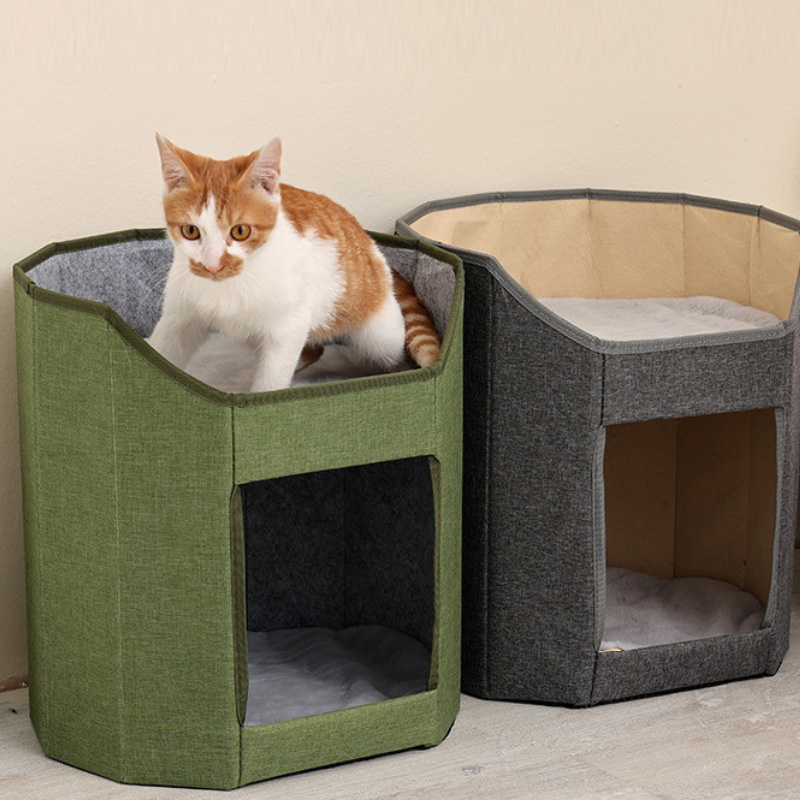 屋根でも遊べる猫ハウス リバーシブルマット付き 2615