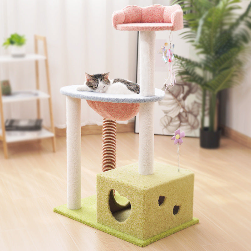 まったりハンモック付きチューリップキャットタワー2383