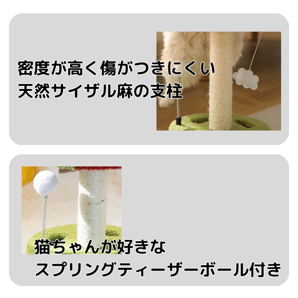 くるくるボールとゆらゆらトマトの爪とぎポール2406