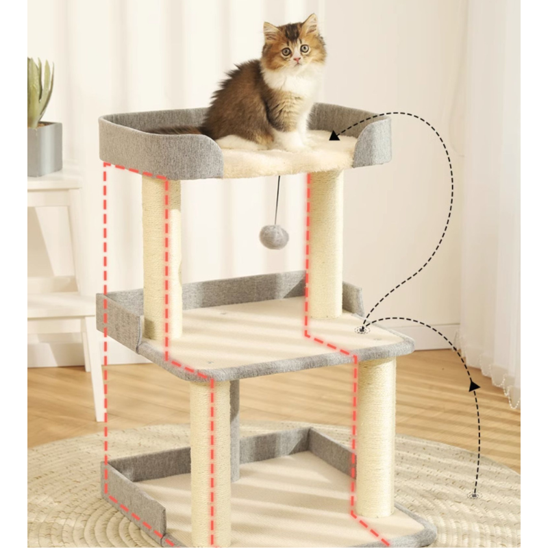 三階建ての段々キャットタワー 2525