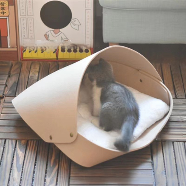 羊毛あったか猫ちゃんのフェルトハウス 2370