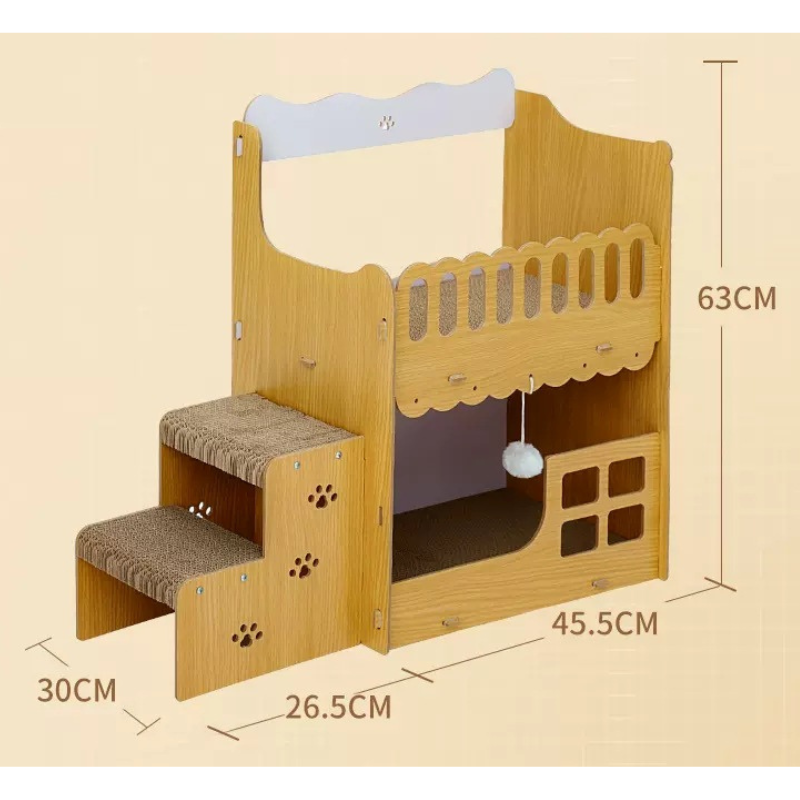 木目調ペーパー二階建て爪とぎ 2551