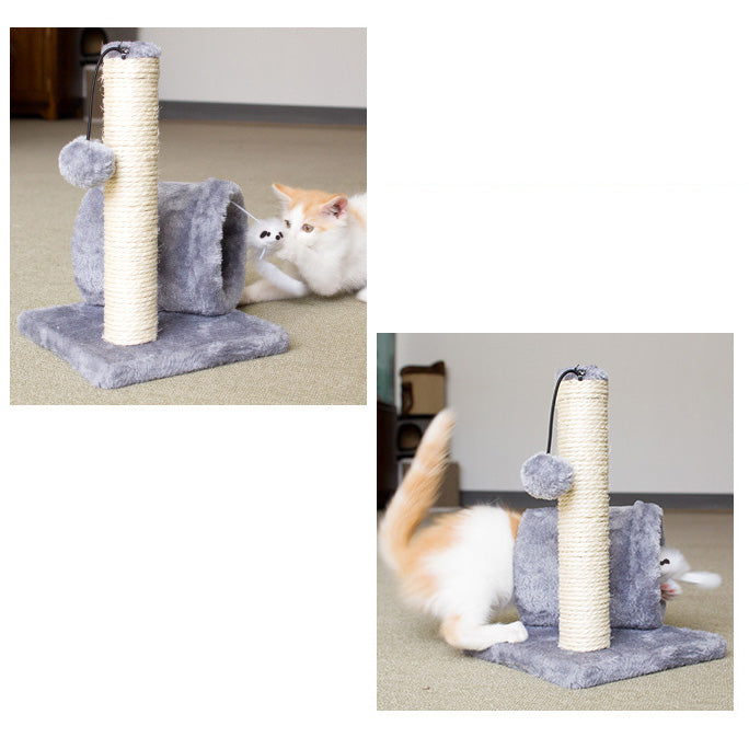 ちいさな猫ちゃんのためのトンネル付きミニ爪とぎポール2379