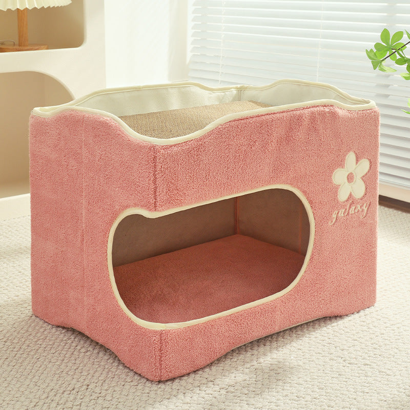 ふわふわ爪とぎ付き二段ベッド 2333