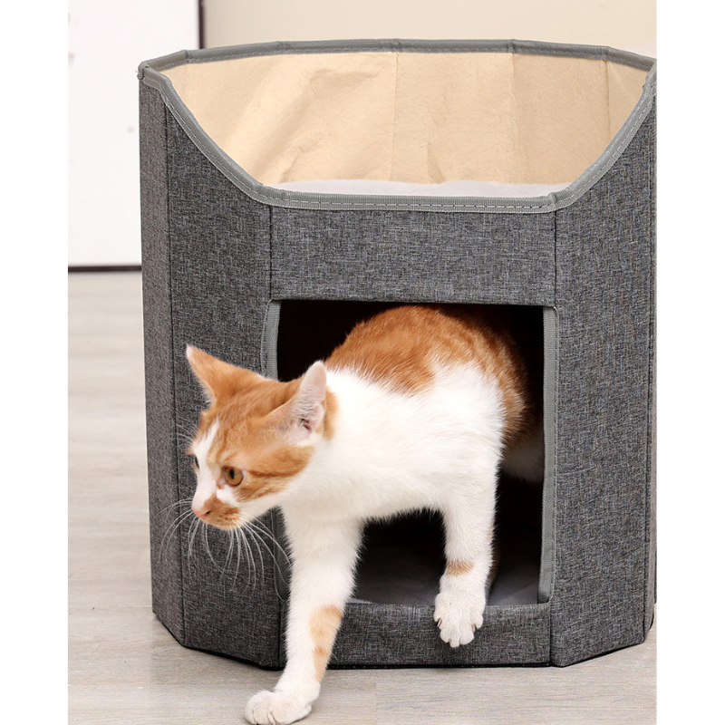 屋根でも遊べる猫ハウス リバーシブルマット付き 2615