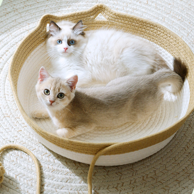 猫耳としっぽの手編みベッドS 2401