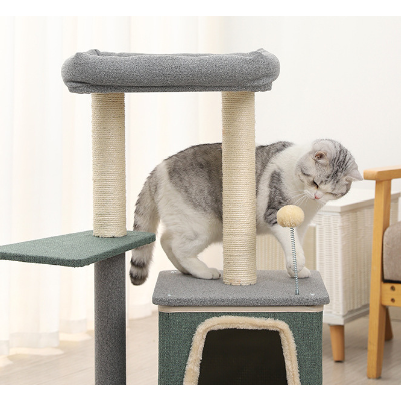 麻とボックスとベッドのキャットタワー 2583