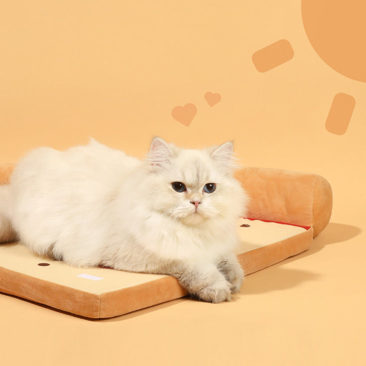 マタタビ入りぬいぐるみ付きモグモグピザクッションベッド2432