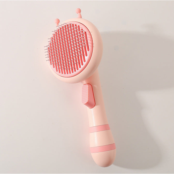 みつばちワンプッシュスリッカーブラシ 2283