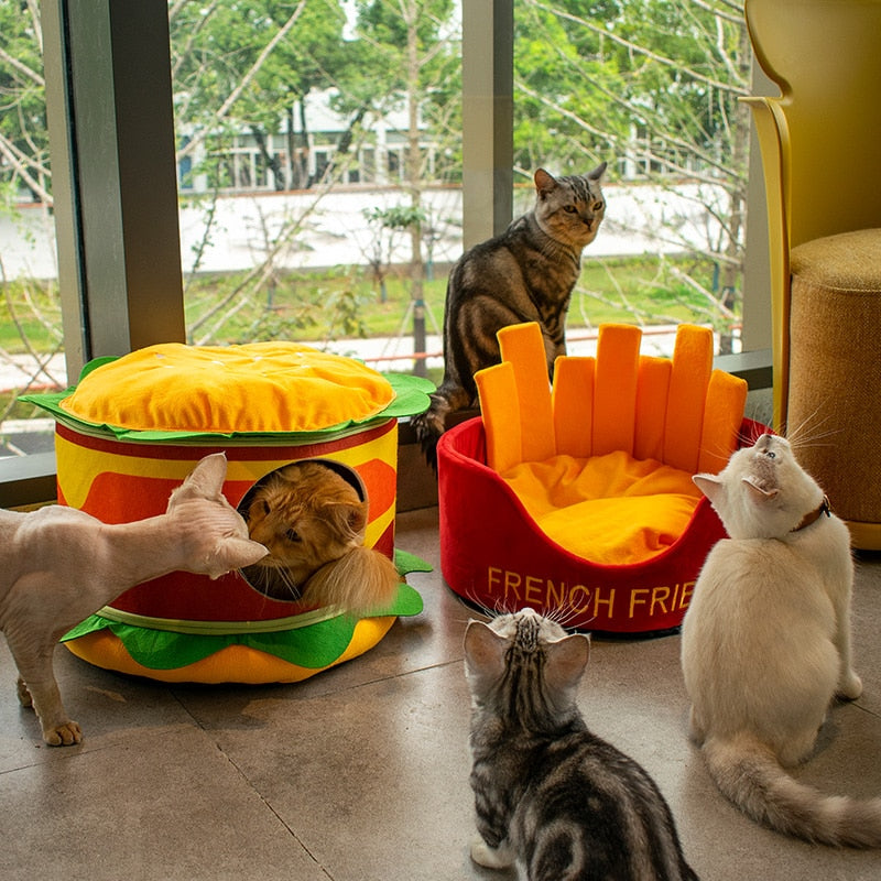 ハンバーガー&フライドポテトの猫ベッド 2033
