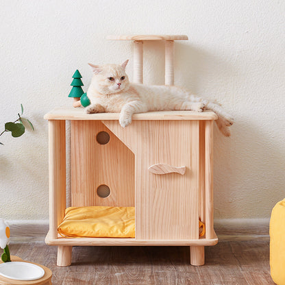 キャビネットみたいな無垢材キャットハウス2435